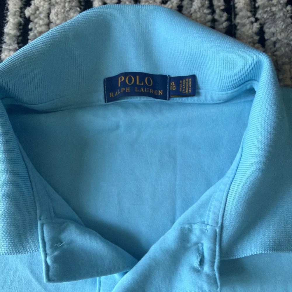 Ralph Lauren Polo Shirt Men XL Sky Blue Good Condition Short Sleeve Pony Logo